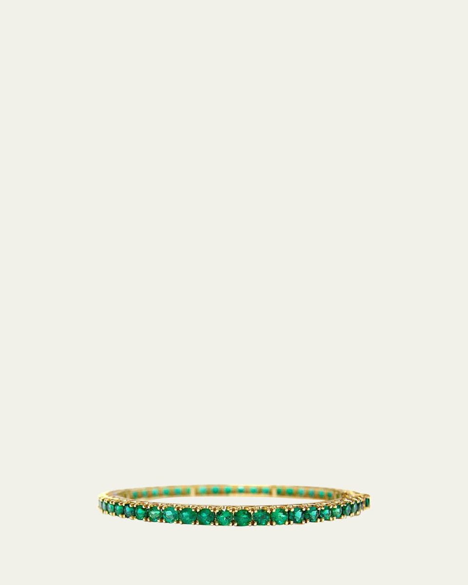 Yellow Gold Hinged Bracelet Emerald 12.33 ct.
